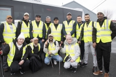 Castlebar Tidy Towns battled the elements to conduct their annual N5 cleanup from the Moneen roundabout to Turlough.  Long-time Castlebar Tidy Towns Volunteers were joined by 45 newcomers from the international protection centre and together they collected close to 100 bags of rubbish along the road. Castlebar Tidy Towns would like to thank our sponsors, Alan Mulroy of Mulroy’s Londis Moneen for providing refreshments and to Michael Moran of Moran Coach Hire - Castlebar for the safe transportation. Photo: Alison Laredo