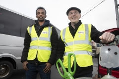 Castlebar Tidy Towns battled the elements to conduct their annual N5 cleanup from the Moneen roundabout to Turlough.  Long-time Castlebar Tidy Towns Volunteers were joined by 45 newcomers from the international protection centre and together they collected close to 100 bags of rubbish along the road. Castlebar Tidy Towns would like to thank our sponsors, Alan Mulroy of Mulroy’s Londis Moneen for providing refreshments and to Michael Moran of Moran Coach Hire - Castlebar for the safe transportation. Photo: Alison Laredo
